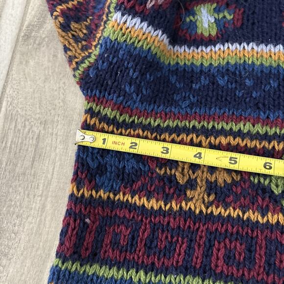 Vintage Susann D Women's Sheltand Wool Sweater Size L Geometric Design Hong Kong - Picture 5 of 8